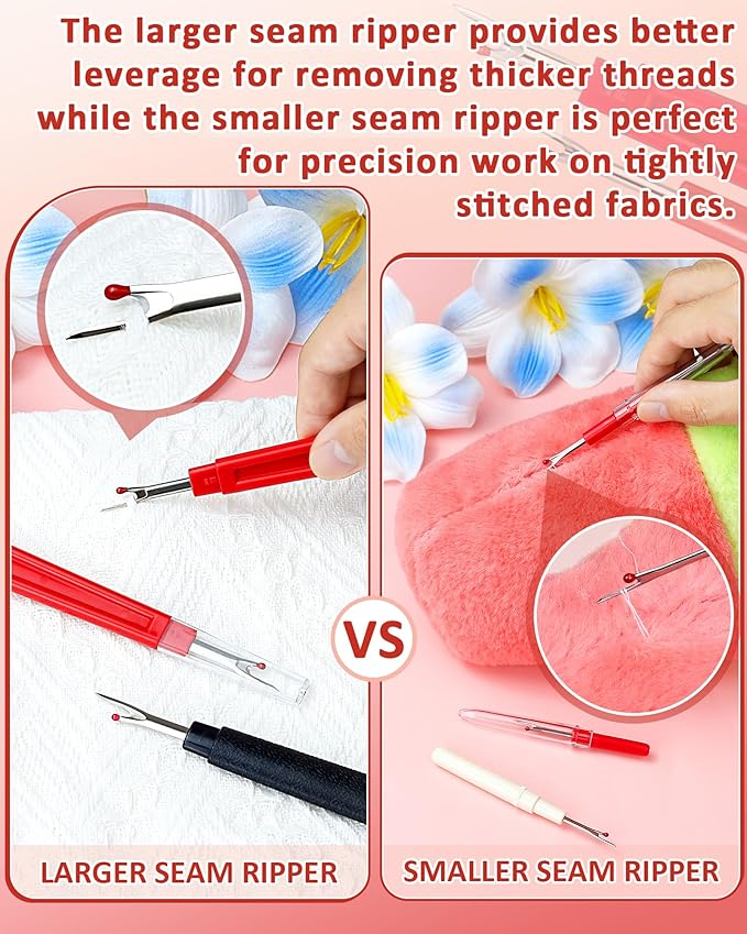 FIVEIZERO Seam Rippers for Sewing – 2 Big and 2 Small Stitch Remover Tools - Image 4