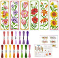 ORIGACH 6 Set Flowers Cross Stitch Bookmark Kit by ORIGACH