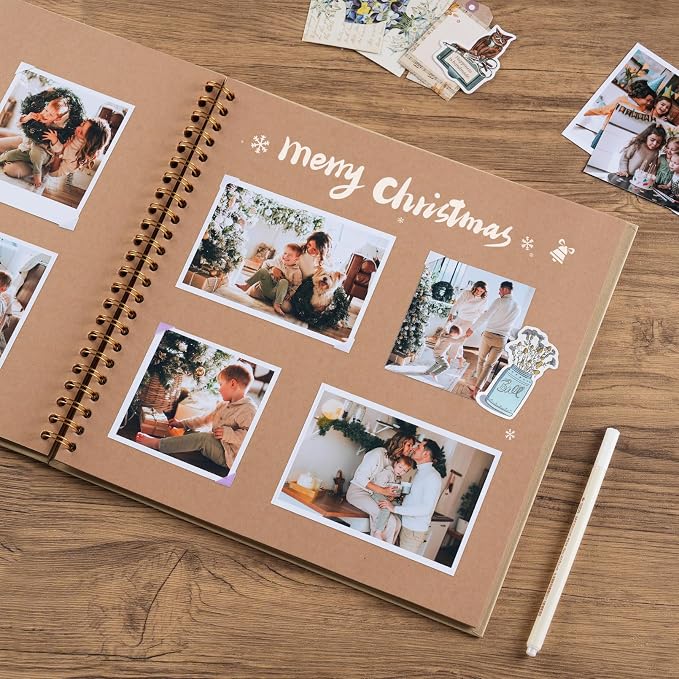 potricher 12 x 12 Inch DIY Scrapbook Album 40 Pages Hardcover Kraft Paper Scrap - Image 3