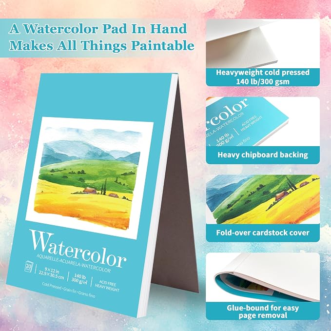 Watercolor Pad for Painting Practice, Cold Pressed, Acid Free, Pad for - Image 5