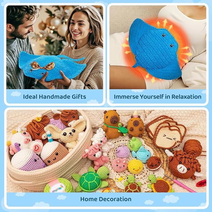 Mewaii Microwavable Heatable Manta Ray Crochet Kit - Image 7