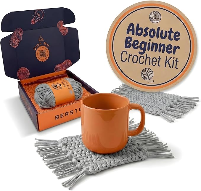 Absolute Beginner Crochet Kit for Adults, Level 1 Starter Kit by Berstuk-CreateArtEverybodyLoves