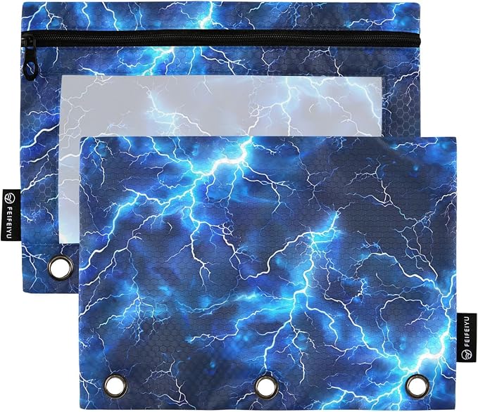 Blue Electric Lightning Pencil Pouch by BOENLE-WELCOMEYOURCOMING