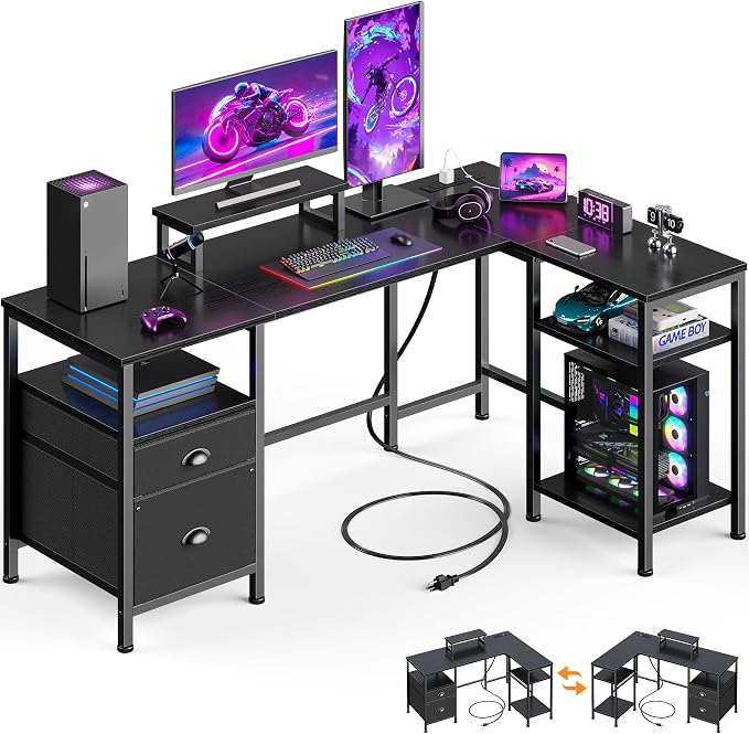 Furologee 50 Inch L Shaped Gaming Desk by Furologee