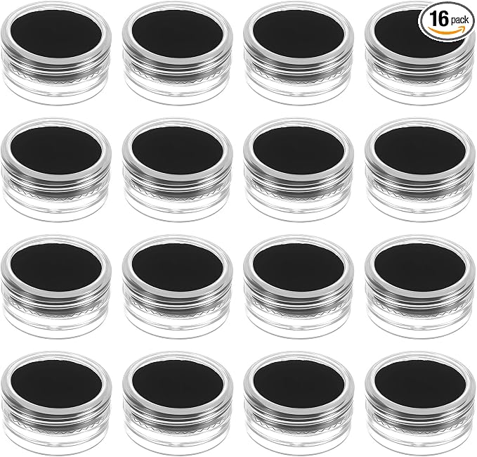 16 Pcs Gemstone Display Box, Twist-Lid Transparent Gem Display, Gem Holder by Unknown