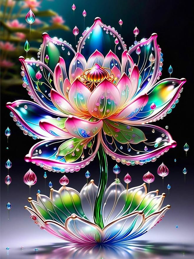 Lotus Diamond Painting Kits for Adults Beginners by MeothanDiamondPainting