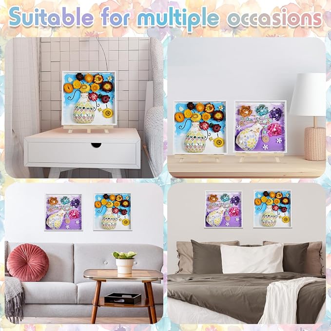 Fuyoooo 2 Sets DIY Vase Mosaic Painting Kit DIY Mosaic Arts and Craft Kits - Image 6