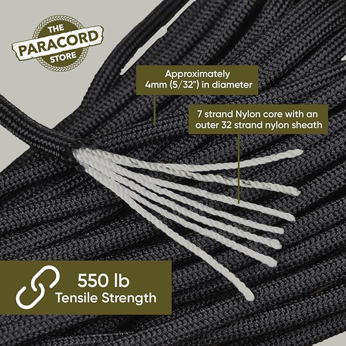 The Paracord Store | Type III 550 Paracord - 1000 FT Spool, Neon Turquoise | Heavy Duty 7 Strand Tactical Paracord - USA Made Nylon Outdoor Parachute Cord for Camping, Fishing & More - Survival Cord