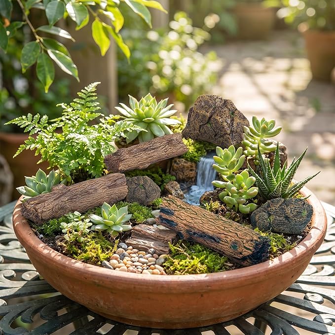 Warmtree Artificial Tree Stump Mini Garden Figurines Stumps Ornaments Miniature - Image 3