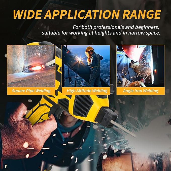 Portable Welding Machine Handheld Welder: IGBT Inverter Hand Held ARC Welder Gun with 6 Variable Current Adjustment - Welder Machine 110v Electric Welding Equipment for 3/32"-1/8" Wire Rods (Yellow)