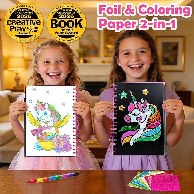 FUNNYB&G Foil Art Craft Kit for Girls 4-10 Years Old: Mess-Free & No-Glue - Image 2