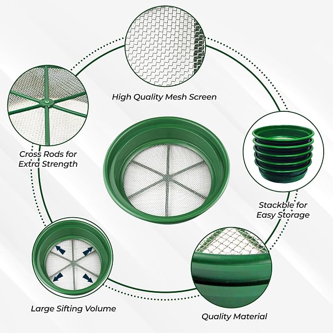 SE 13.25 Inch Wide Stackable Classifier Gold Prospecting Pan - Image 4