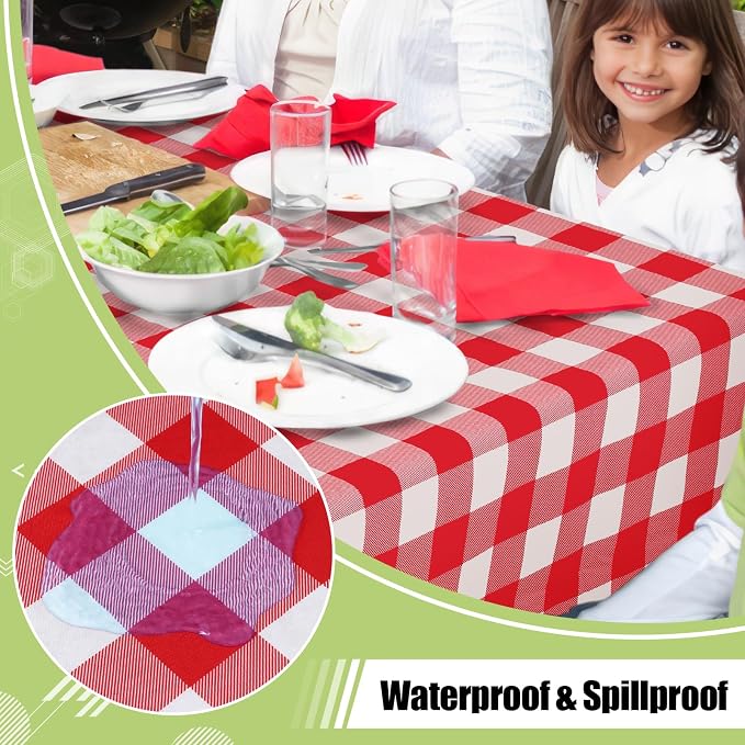 Smiry Rectangle Table Cloth, Waterproof Vinyl Tablecloths - Image 2