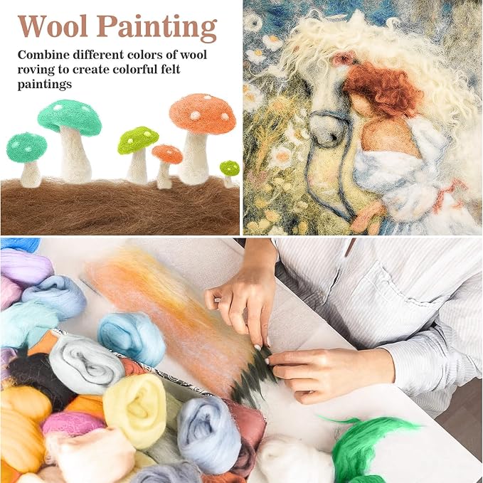 Sukh 40pcs Felting Wool Roving - Image 6