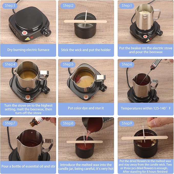 Haccah Candle Making Kit with Wax Melter, DIY Arts&Crafts Gift - Image 6