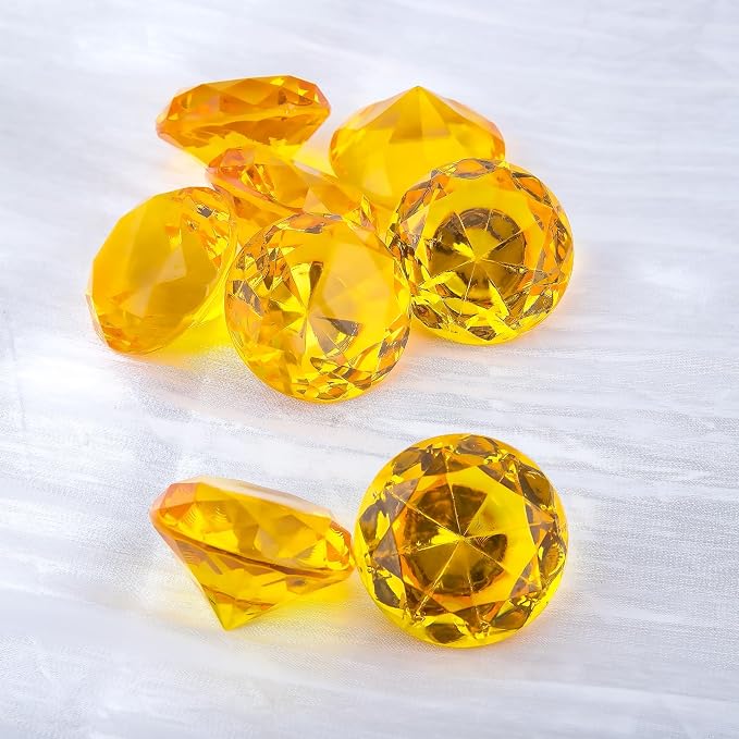 Niceup 26PCS Orange Fake Diamonds Big Gem Toys, 1.5in Pool Diving Gems Acrylic - Image 5