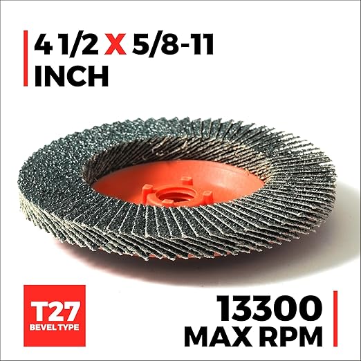 Jumbo Zirconia Flap Discs 4 1/2 for Angle Grinder, 40/60/80/120 Grit Type 27 High Density Trimmable 5/8"-11 inch Grinding Wheels for Grinding, Rust Removal, Sanding and Finishing - 10 Pack
