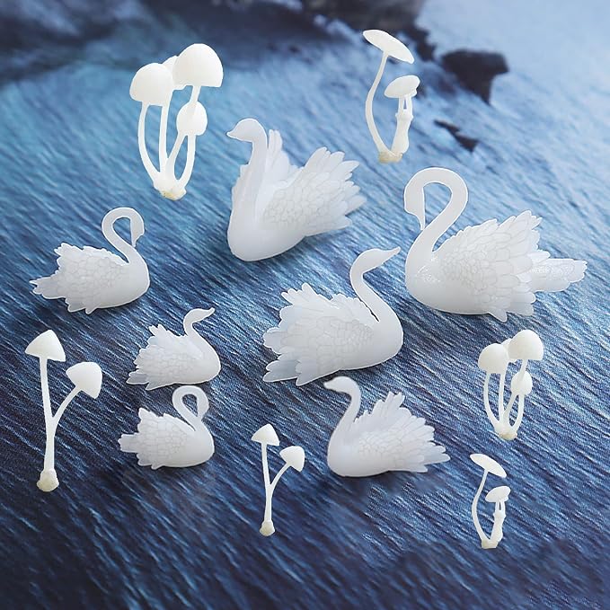 Woohome 14 PCS 3D Jewelry Making Supplies Resin Mould Filler, Mini Swan by Woohome