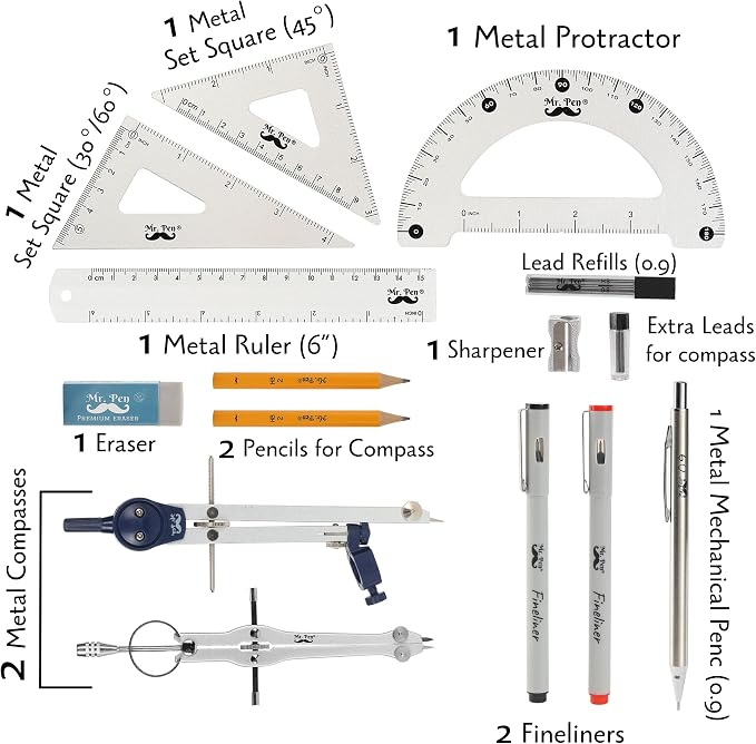 Mr. Pen- Professional Geometry Set, Drafting Tools - Image 3