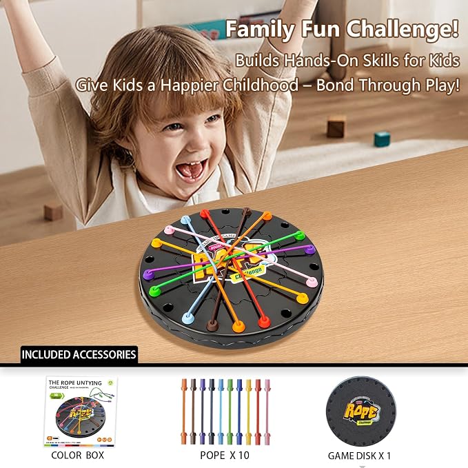 lartoys Rope Untangling Puzzle Game, Mini Travel Size Educational Strategy - Image 3
