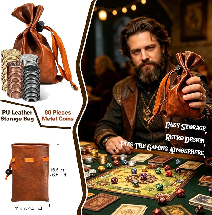 Metal Coin Set with Leather Organizer - Image 4