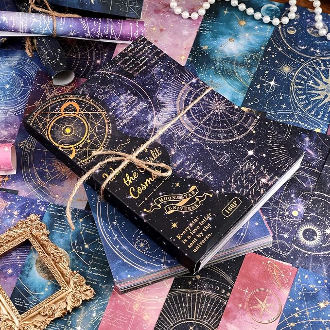 icceemee 160 Sheets of Starry Sky Scrapbook Paper, journaling Scrapbook by ICCEEMEE