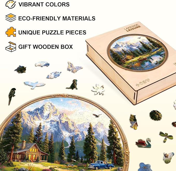 Lakeside Leisure Puzzles Adults Gifts Wooden 265 Pieces 13.4 * 13.4in - Image 2