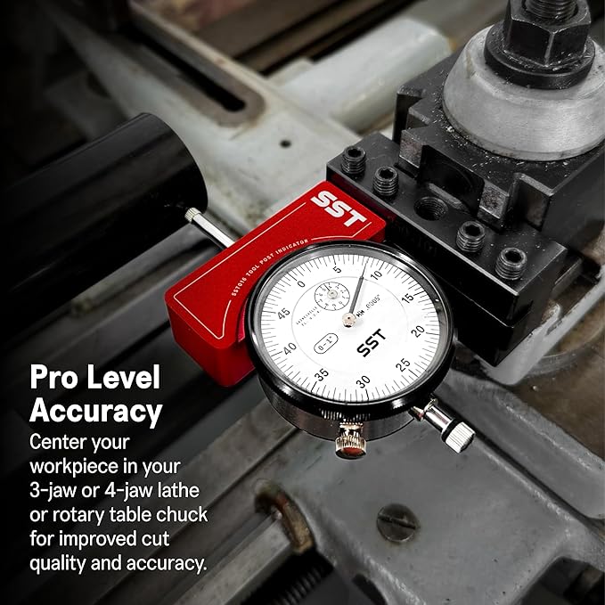 SST - Lathe Tool Post Indicator - High-Level Precision & Accuracy - Durable Construction - 5-Year Warranty Guaranteed