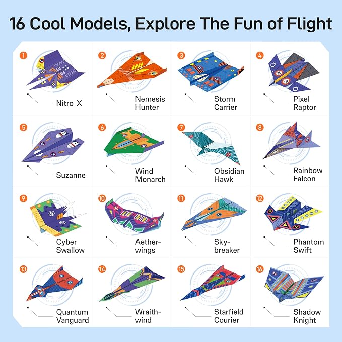 Leven DIY Paper Airplane Book, 16 Creative Folding Paper Planes - Image 3