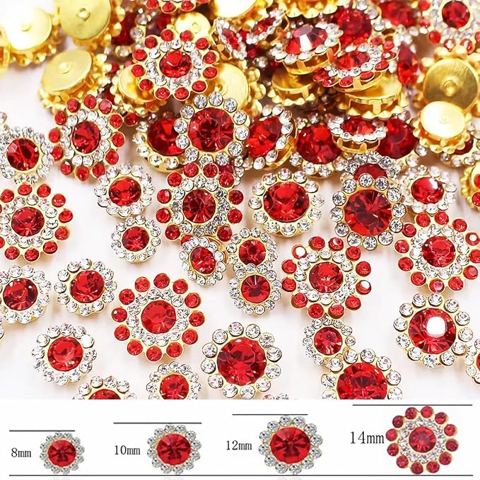 100pcs Sew on Rhinestones Crystal Gems Sunflower - Image 2