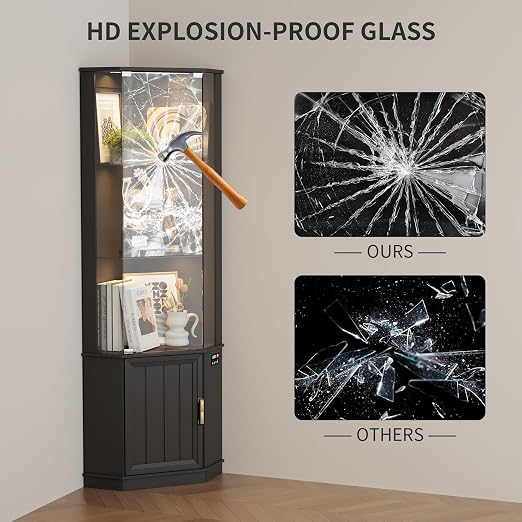 HNEBC 69" Tall Curio Display Cabinet - Image 9