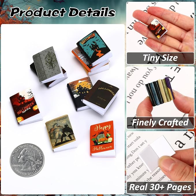 24PCS Witchy Miniature Books, 1:12 Dollhouse Accessories | 24 pcs Halloween - Image 3