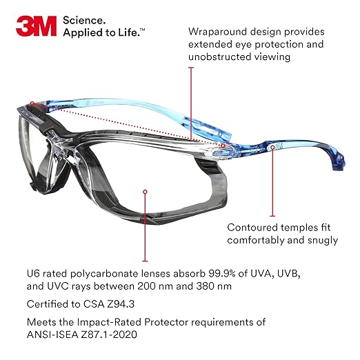 3M Safety Glasses, Virtua CCS, ANSI Z87, Corded Ear Plug Control System - Image 2