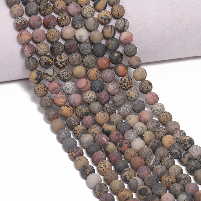 36pcs Natural Matte Yellow Serpentine Gemstone Beads，0mm Frosted Round Loose - Image 5