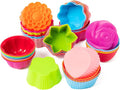 R HORSE Multi Flower-Shaped Silicone Cupcake Molds, Heat resistant, Food-grade by RHORSE