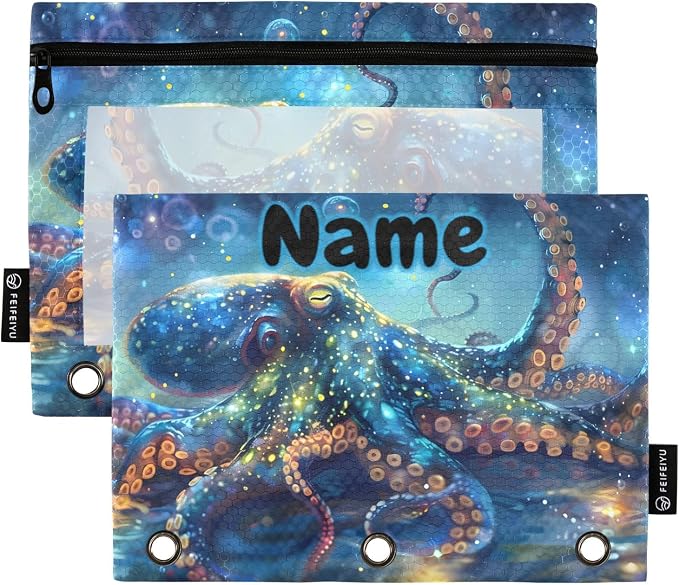 Custom Octopus Galaxy Pencil Pouch by BOENLE-WELCOMEYOURCOMING