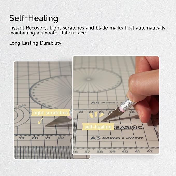 KEARING A4 Self Healing Cutting Mat 9x12 Inch, 3mm Thick Double-Sided - Image 6