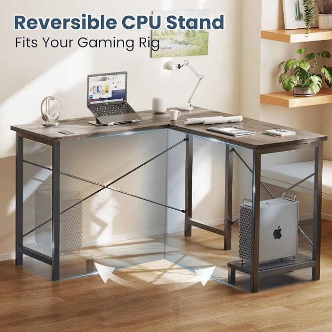DUMOS 50-Inch Reversible L Shaped Desk - Image 6