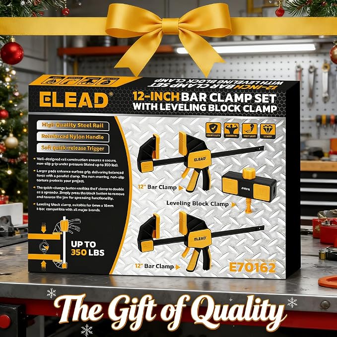 3-Pack 12-Inch Bar Clamp for Woodworking - Image 9
