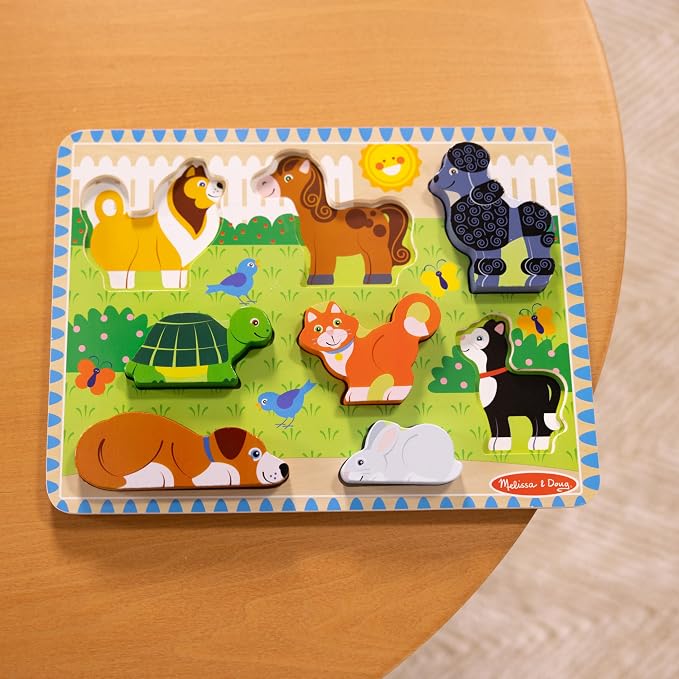 Melissa & Doug Pets Wooden Chunky Puzzle, Educational Screen Free Activity - Image 9