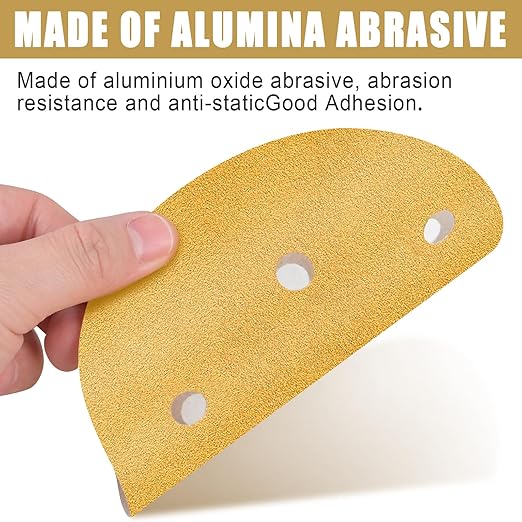 6 Inch - 6 Hole Hook and Loop Sanding Discs 100 Grit, Random Orbital Sandpaper for Automotive and Woodworking - 100 Pack
