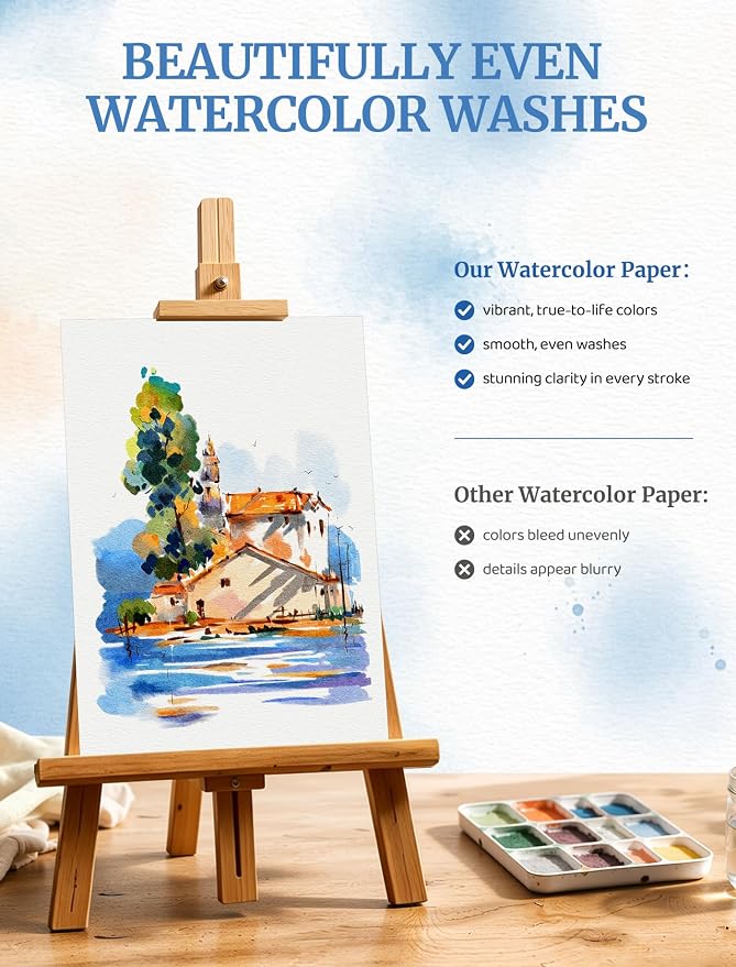 168 Sheets 5x7 Watercolor Paper Bulk, Cold Press Watercolor Paper 5x7, 110 - Image 4