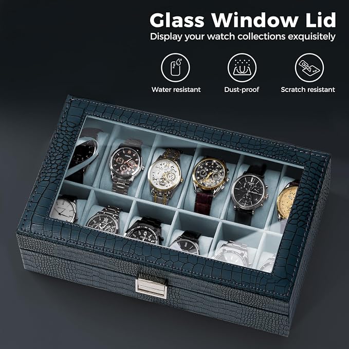ProCase Watch Box Organizer, 12 Slot Watch Display Case - Image 3