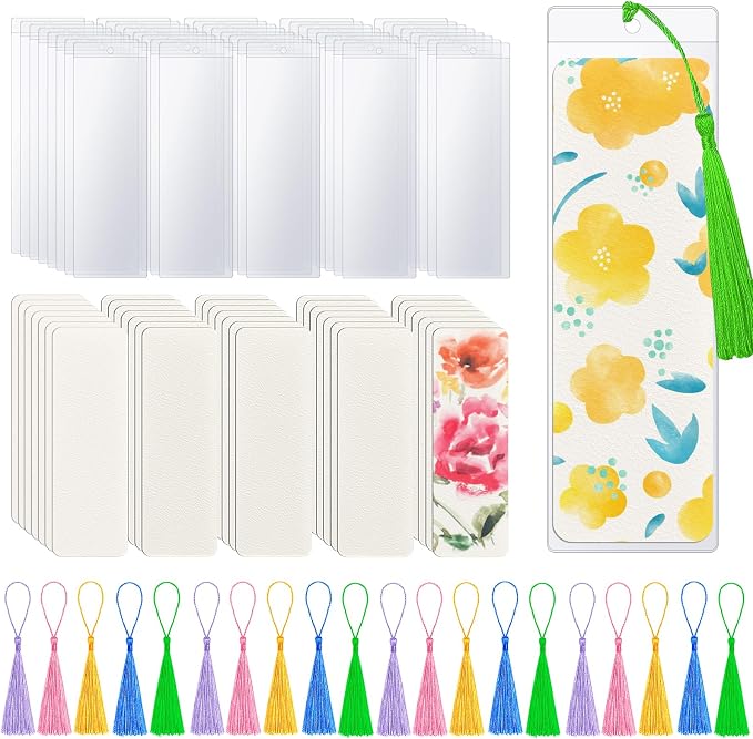 50 Pieces Watercolor Paper Blank Bookmarks by SBYURE