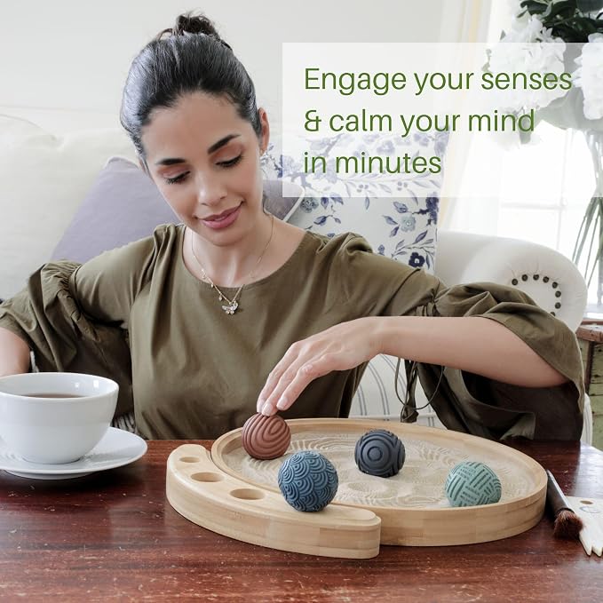 ENSO Zen Garden for Desk, Japanese Bamboo Sand Tray Therapy Kit | Lead-Free - Image 2