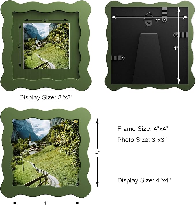 4x4 Wavy Picture Frame With Mat - Image 3