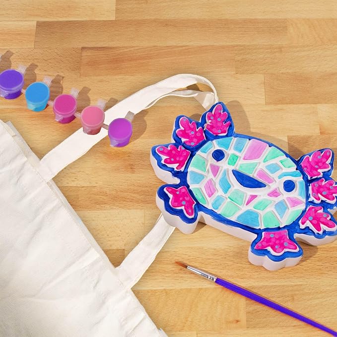 Creative Roots Axolotl Stepping Stone Kit, 7-Inch Paintable Ceramic Stepping - Image 4