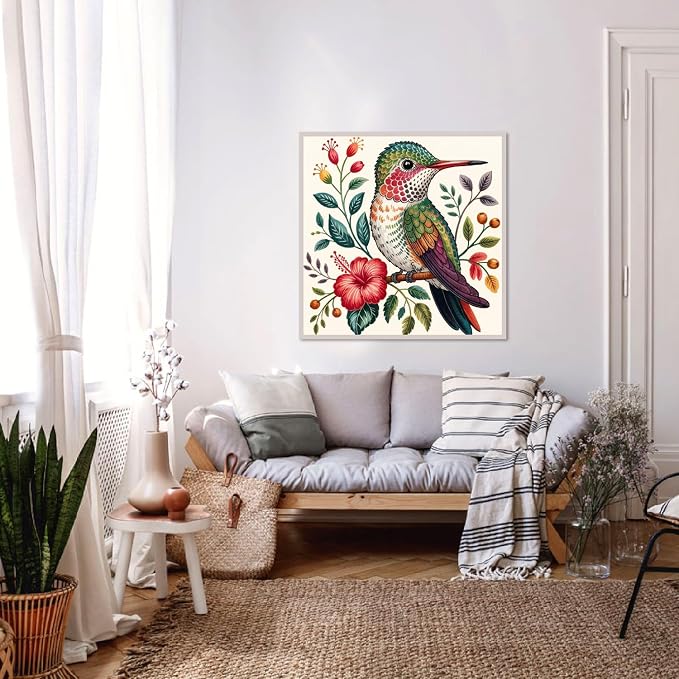 YERUOUIU Hummingbird Stamping Cross Stitch Kit, 11 CT Counting Cross Stitch Kit - Image 4