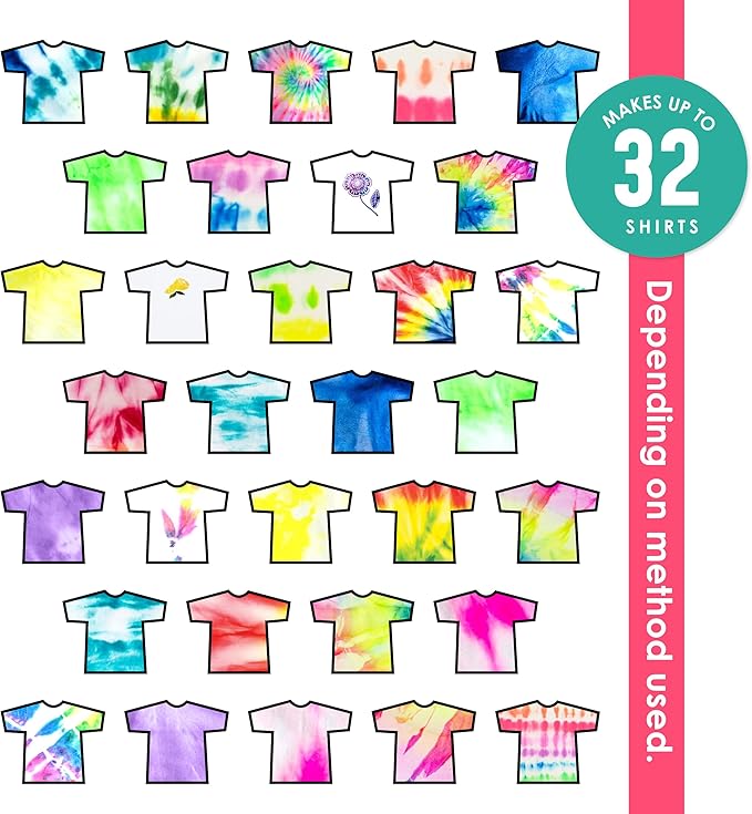 SEI 16 Pack Classic & Neon Tie Dye Spray Kit, Tye Dye Kits - Image 3