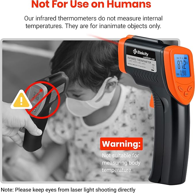 Etekcity Infrared Thermometer Laser Temperature Gun, -58°F~1130°F, Pizza Oven - Image 9